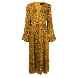 New Saloni brand leopard print flare dress sz 0
